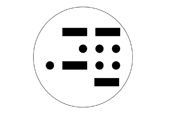 Diagram with blocks and dots, representing code and data