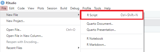 creating a new R script