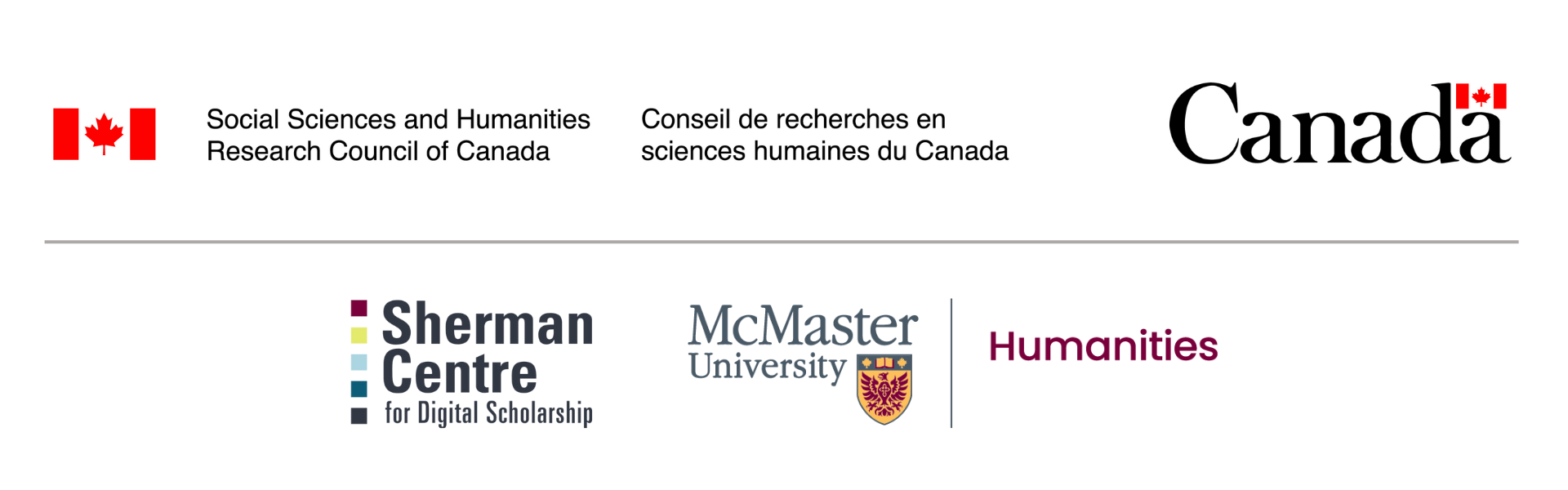 Social Science and Humanities Research Council, McMaster Humanities and Sherman Centre for Digital Scholarship