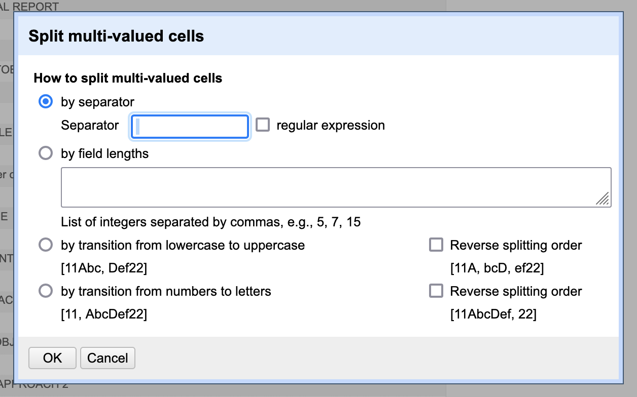 using a space delimiter