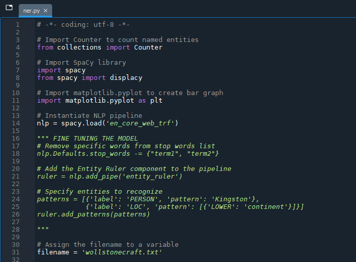 copying the fine-tuning code to the main 'ner.py' code file